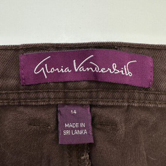 Gloria Vanderbilt Straight Leg Women's size 14P Brown Denim Jeans - Picture 3 of 4
